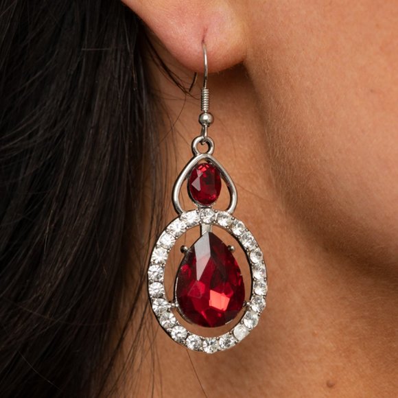 NWT 5 for $25 Double The Drama Red Earrings